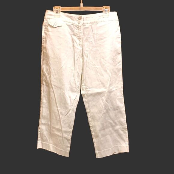 George | Women’s Modern Fit White Casual Office Capris Pants Size 8 - Picture 1 of 12